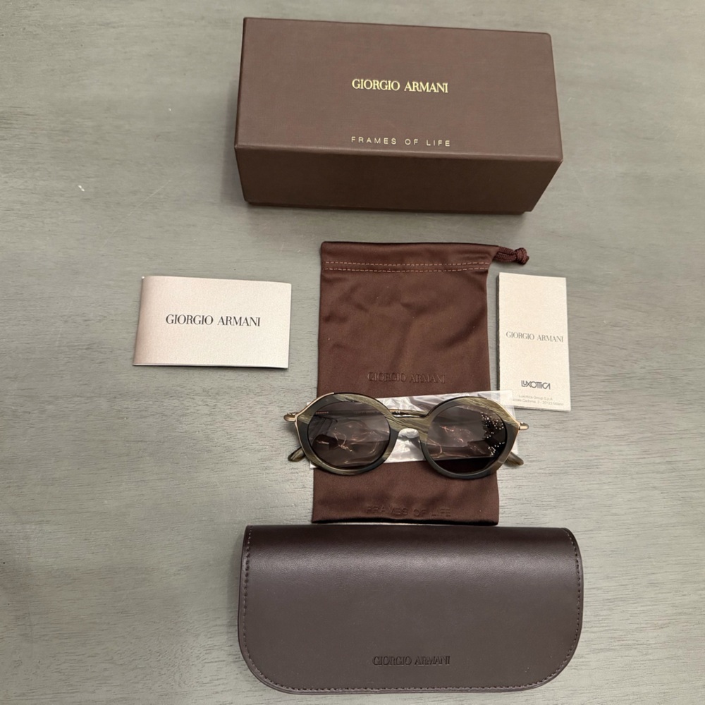 GIORGIO ARMANI Sunglasses MATTE STRIPED GREEN GOLD